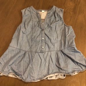 Old navy chambray peplum tank size large